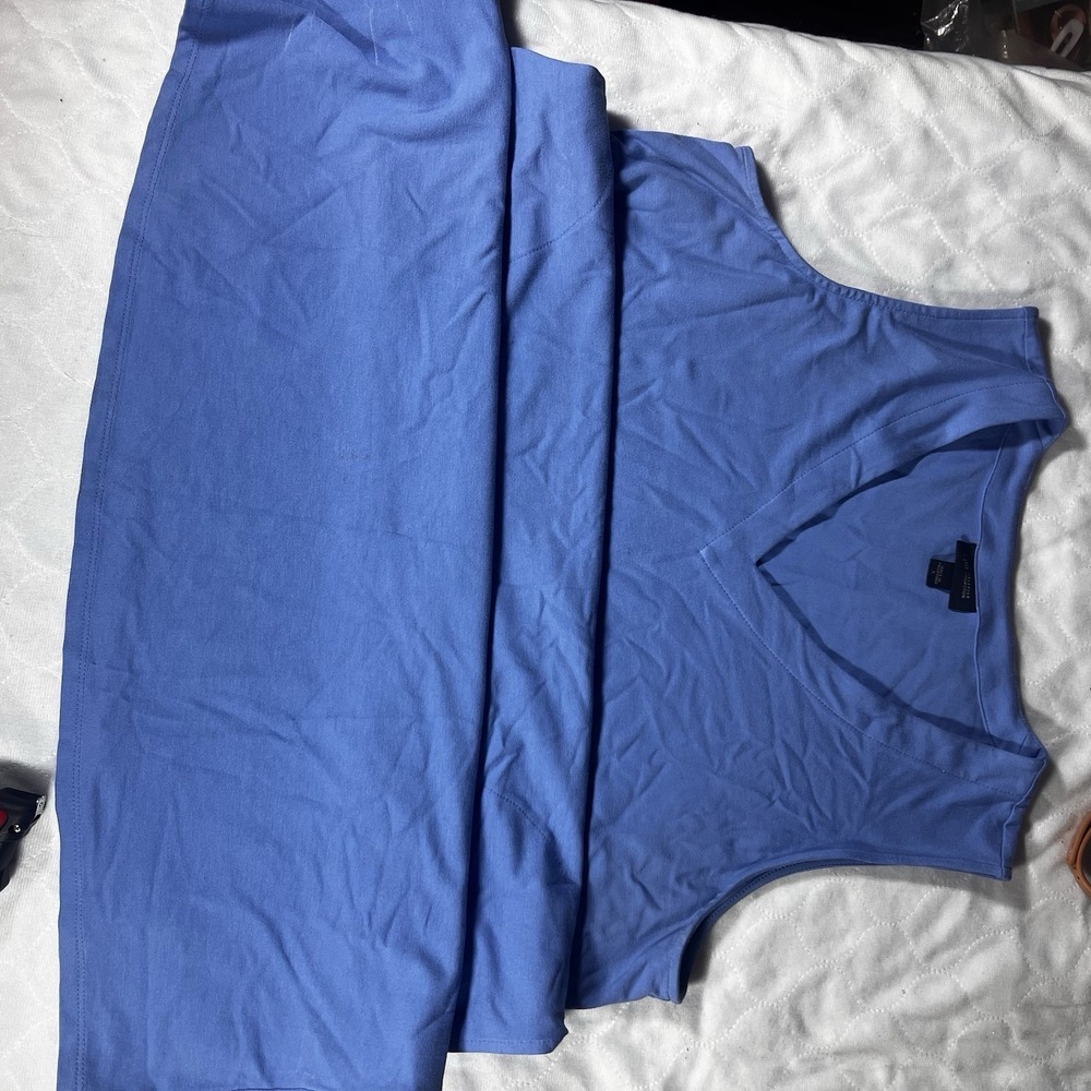 J. Jill Women's Size L Tee / Shift Dress Blue Pockets Beach Travel Cruise Resort